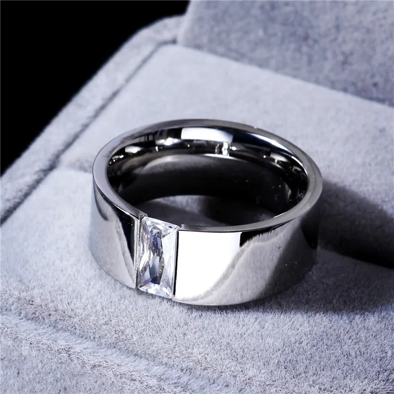 8MM wide Fashion Stainless Steel Ring Jewelry For Woman Man