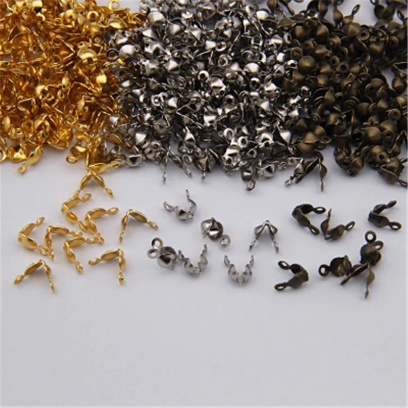 

ACLOVEX 200pcs/lot 4*15mm Metal Iron Ball Chain Connector Clasps Gold Silver Color End Crimp Beads Findings Diy Jewelry Making