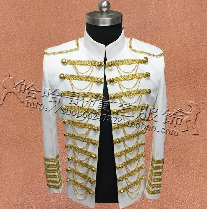 

Multi-breasted Suits Mens Clothes Designs Stage Costumes For Singers Jacket Men Blazer Dance Star Style Dress Punk White Black