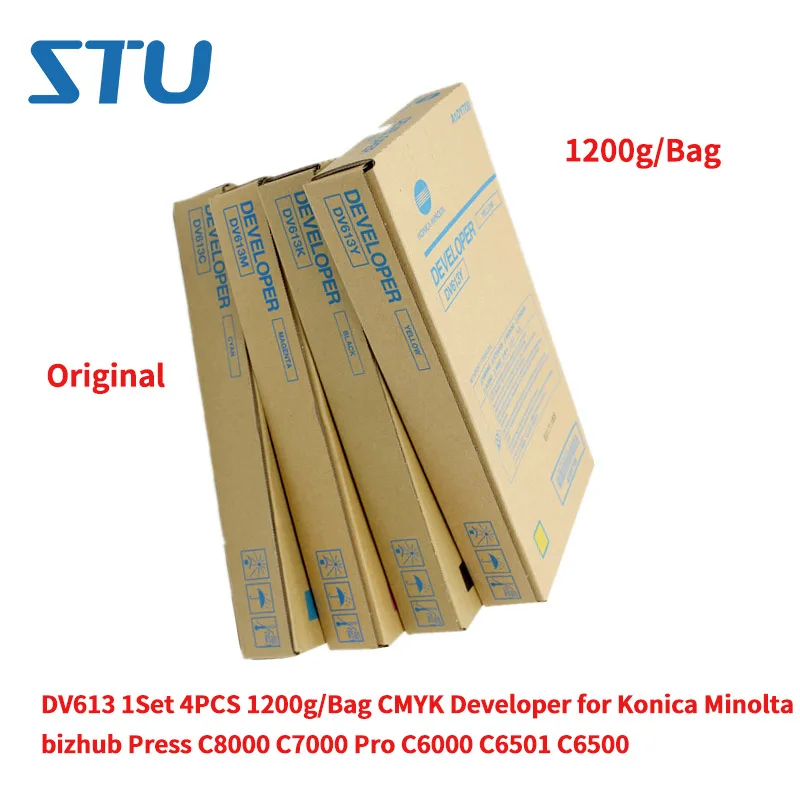 

DV613 1Set New Original 4PCS 1200g/Bag CMYK Developer for Konica Minolta bizhub Press C8000 C7000 Pro C6000 C6501 C6500