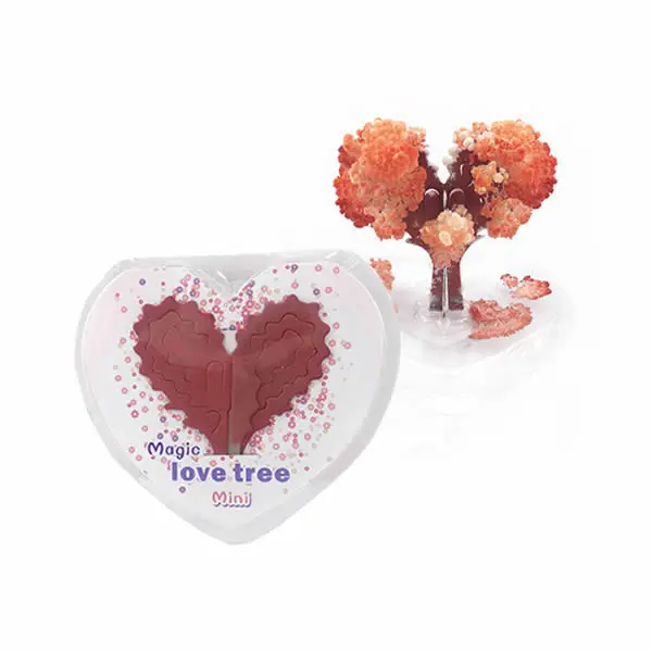 2PCS 8x7cm Red Visual Magic Growing Paper Love Tree Magical Grow Loving Heart Christmas Trees Hot Kids Science Toys For Children