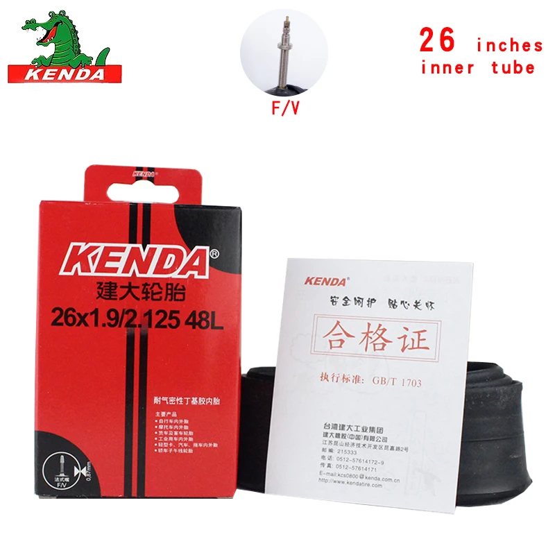 Kenda Bicycle Inner Tube Mountain Bike Tube Tires 26*1.5 1.75 1.95 2.125 S/V F/V Cycling Bicycle parts butyl rubber Inner Tube