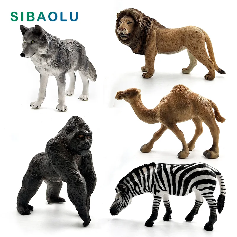 

Zebra Lion Chimpanzee Came Wolf Simulation Animal model figurine home decor miniature fairy garden decoration accessories toys