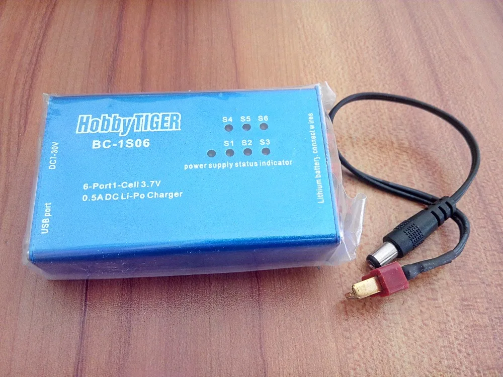 BC-1S06 1S/3.7V 6 Port Li-Po Battery Balance Charger For Walkera Hubsan Wltoys RC Helicopter