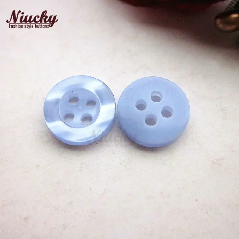 Niucky 11mm 4 holes flat edge 16 colors colorful ripple shirt button for sewing diy craft accessories supplies R0201-044