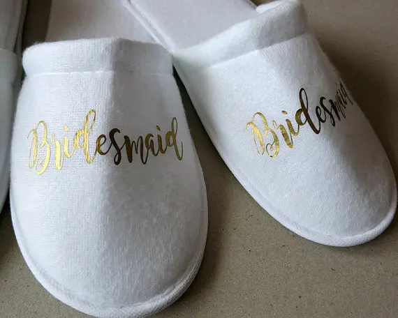 personalized wedding bridesmaid bride spa slippers Matron of honor hen night Bachelorette party favors gifts