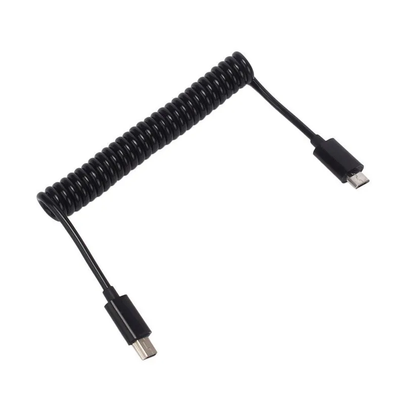 Spirale A Spirale Micro USB B 5Pin M a Mini USB B 5Pin adattatore Maschio Cavo adattatore