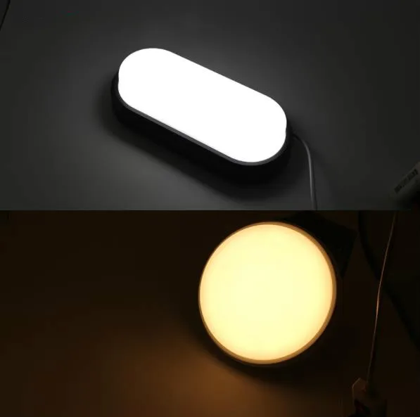 

Waterproof IP54 LED Porch Lights Surface mounted 15W/18W 220V Outdoor Use Round Oval Shape Bathroom Bulkhead Lamp