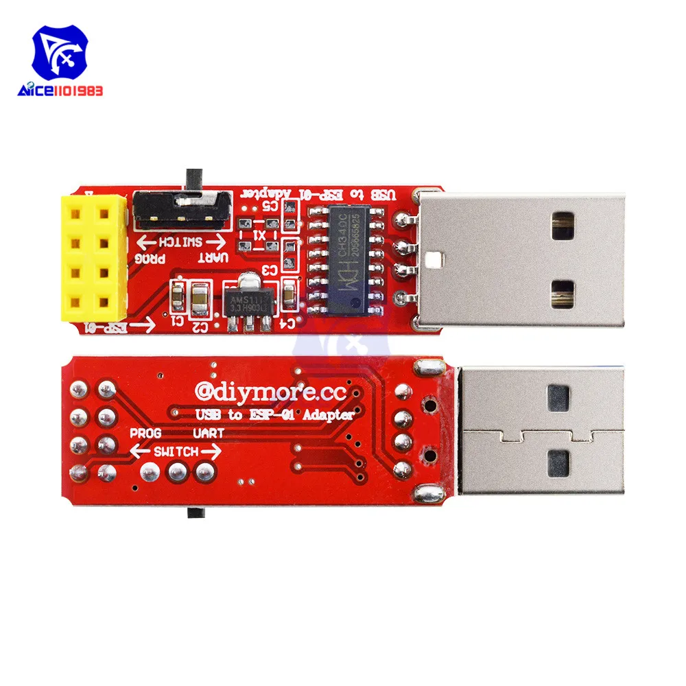 CH340 CH340G USB to ESP8266 ESP01 ESP01S Serial Adapter WIFI Bluetooth Module ESP01 ESP01S Wireless Development Board Programmer