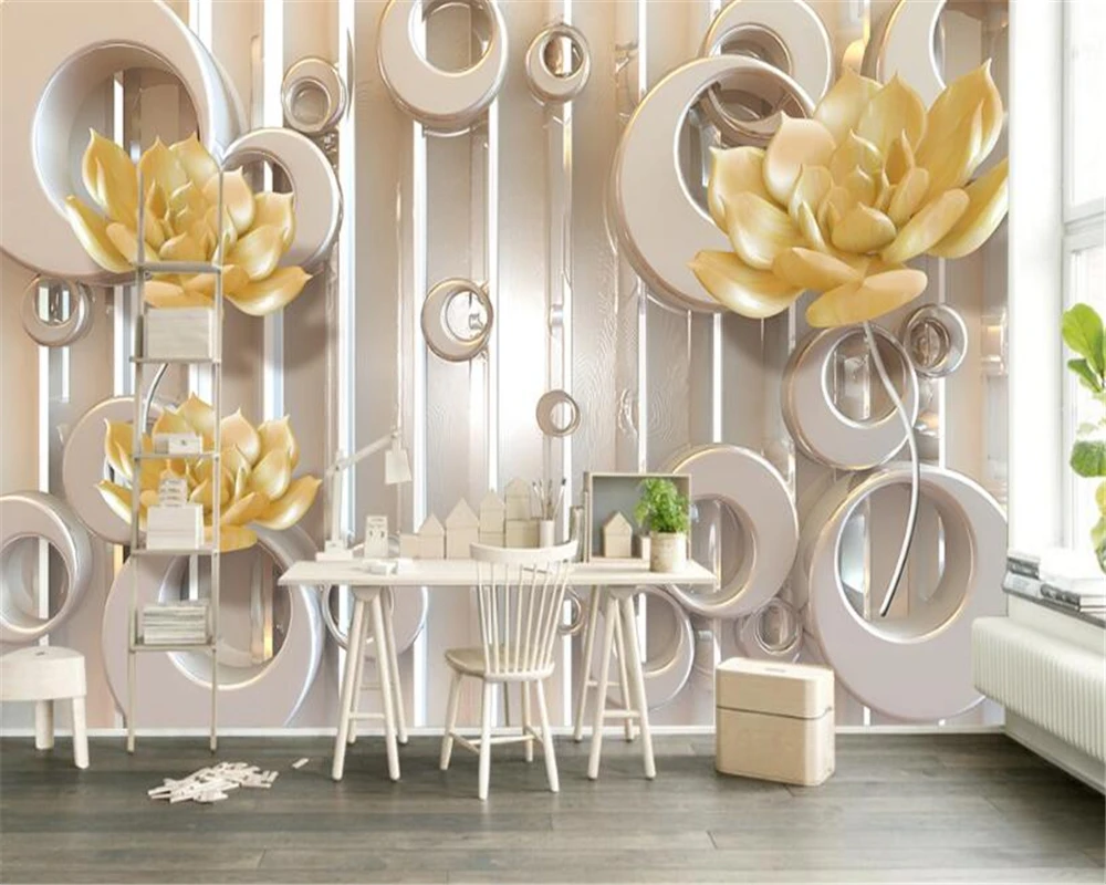 

Beibehang 3d Wallpaper Cylindrical Rose Relief 3D Flower Fugitive TV Background Wall Living Room Bedroom Mural papel de parede