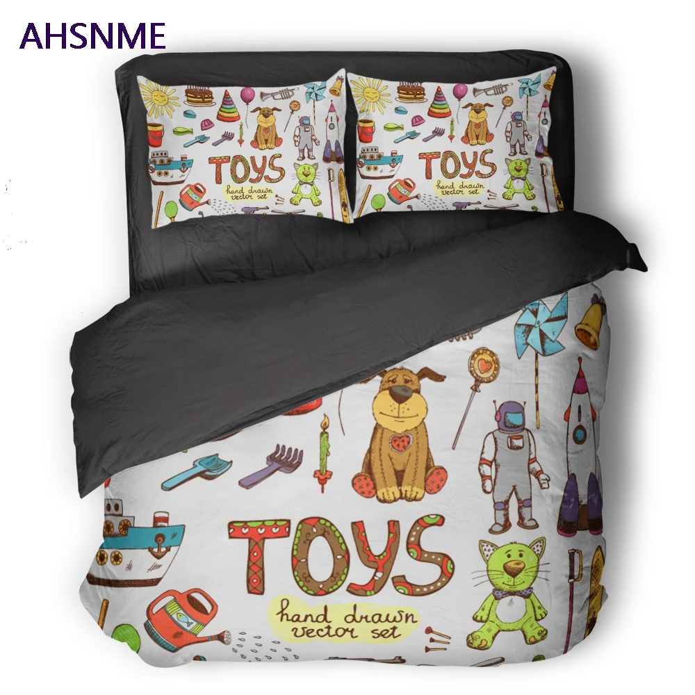 

AHSNME Cartoon Children's Design Quilt Cover Set Set Polyester Cotton Bedding Set customize of Super King Size Bed Set