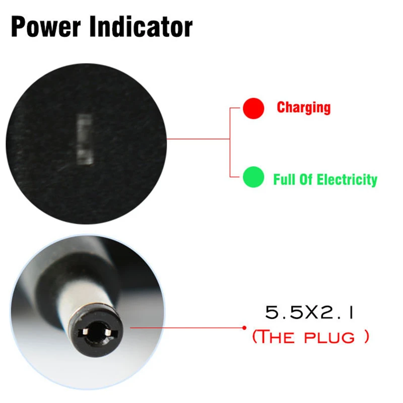 1pcs KingWei  Adapter DC 12.6V 2A AC 100-240V Converter Adapter 18650 Lithium Battery Charger Power Supply EU UK US Plug Black