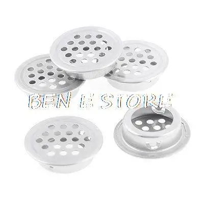 Round Design Air Vent Ventilation Louver 25mm Dia Botton 5 Pcs