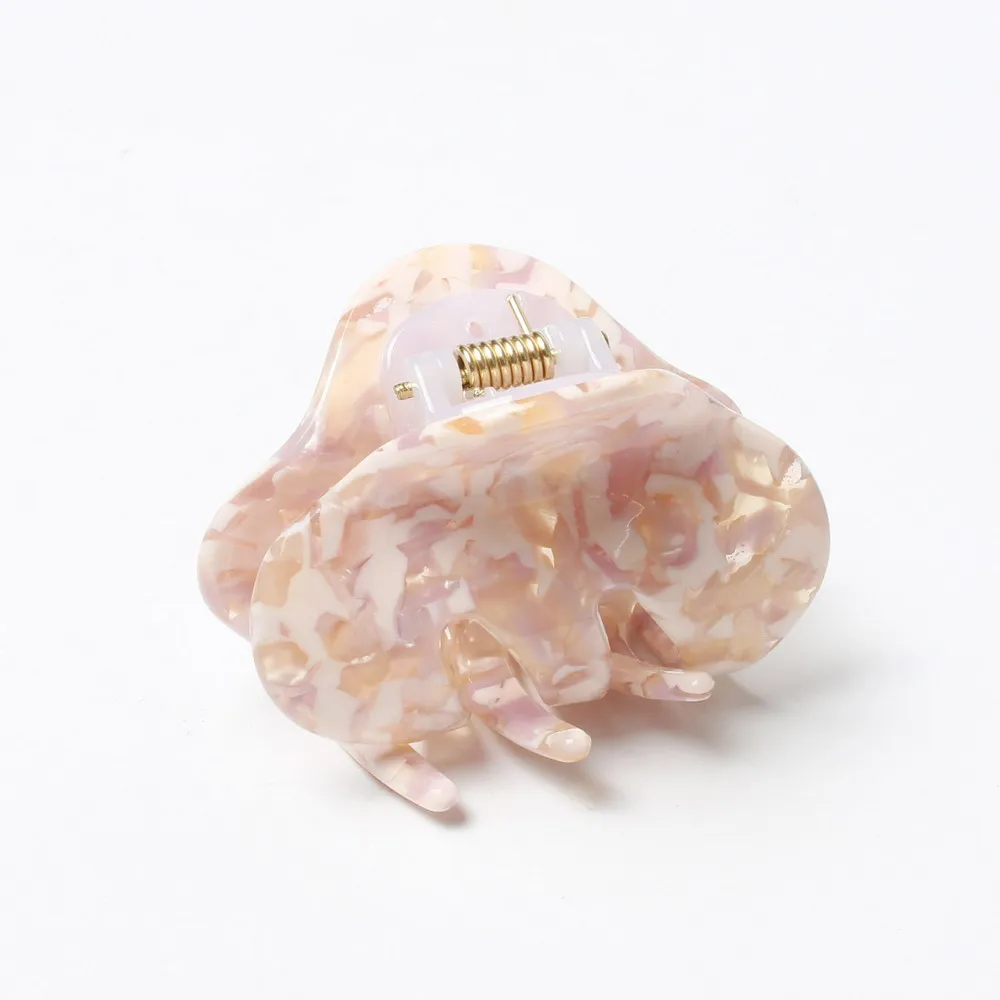 6cm Fashion Marbling Assorted Pink Medium Hair Claw Cellulose Acetate Hair Claw Clip Hair Accessories Hair Crab Clamp For Women