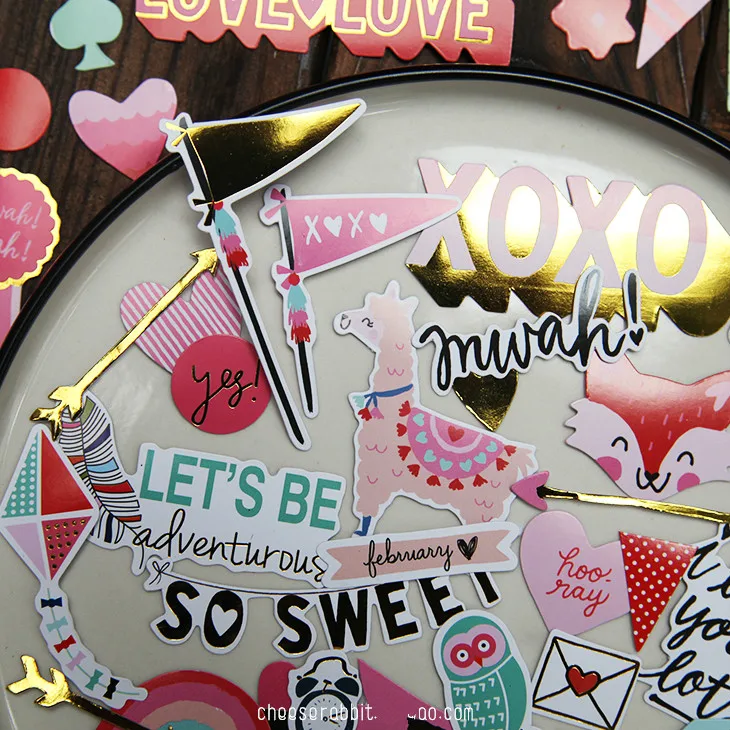 KSCRAFT 60 pc Felice Giorno di san valentino Cartoncino Tagli Morire per Scrapbooking Felice Planner/Card Making/Journaling Progetto