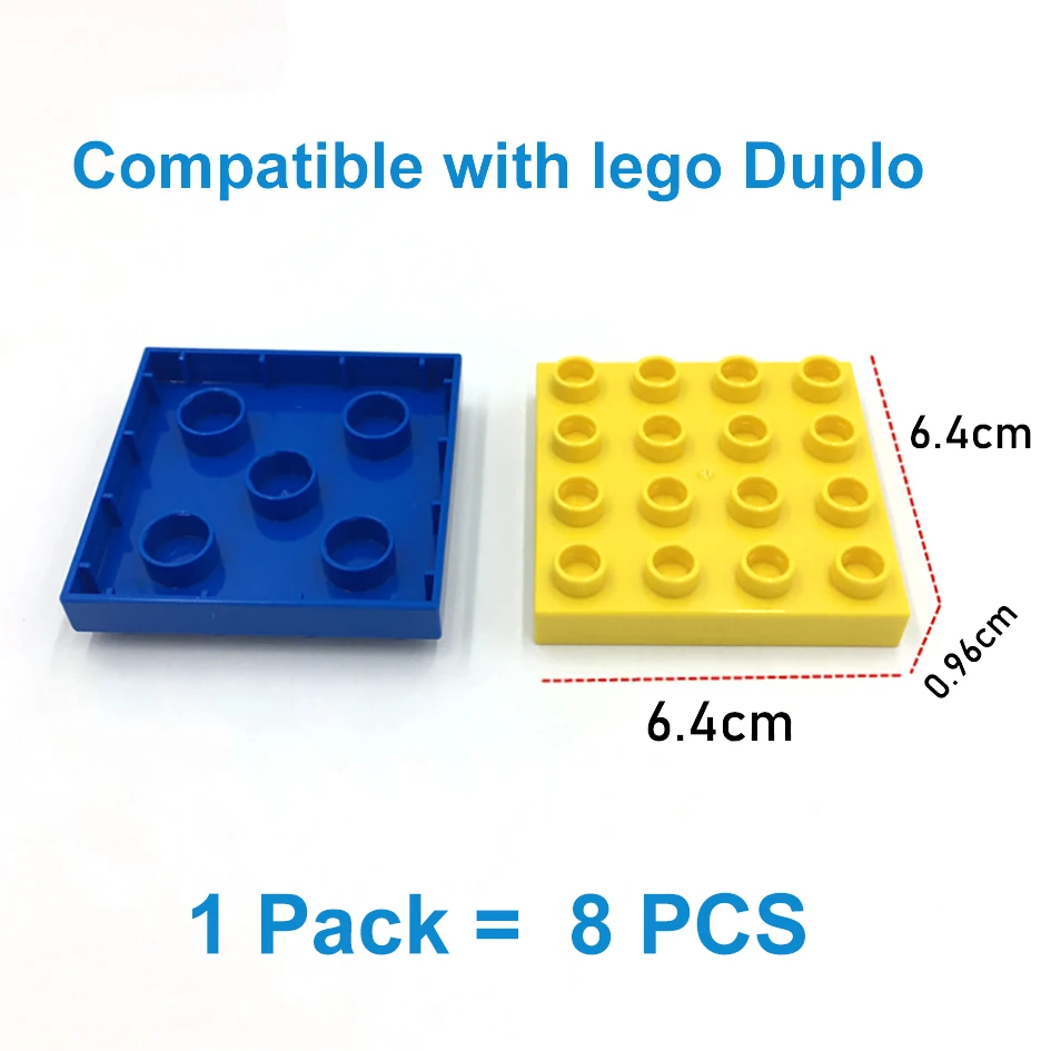 Big Size DIY Building Blocks Thin Figures Bricks 4x4Dot 8PCS Educational Creative Toys for Children Compatible With Brands