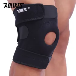 AOLIKES 1PCS Adjustable Elastic Knee Support Brace Kneepad Patella Knee Pads Hole Sports Kneepad Safety Guard Strap For Running