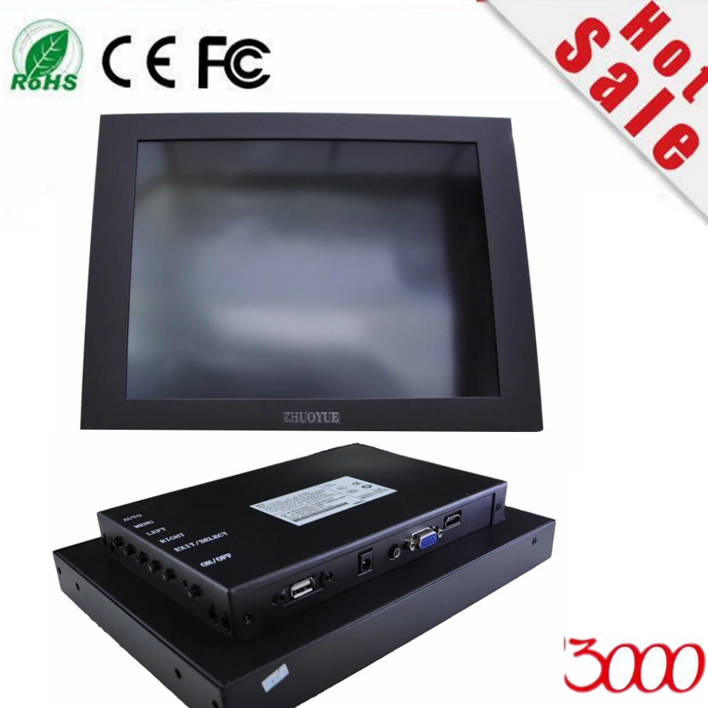 Painel de Computador Hmi 10 Invólucro de Metal Vga Hdmi Entrada Usb Tela Sensível ao Toque Resistiva à Prova d Água Monitor Industrial de Quadro Aberto Novo