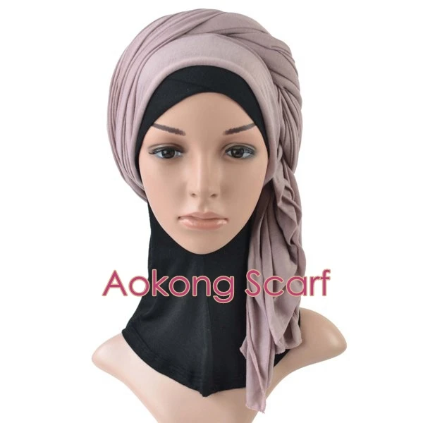 10pcs/Lot Maxi Hijab Scarf Women Polyester Cotton Jersey Muslim Long Head Wraps Solid Plain Shawl Stole 70X160 CM