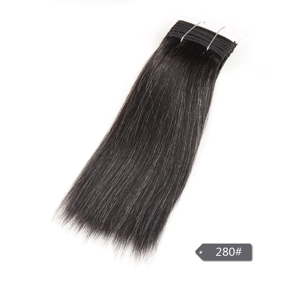 Strak haar Peruaans dubbelgetrokken Remy menselijk haar geweven kort Yaki recht # 44 # 34 # 51 # 280 pianogrijze mix kleurbundels