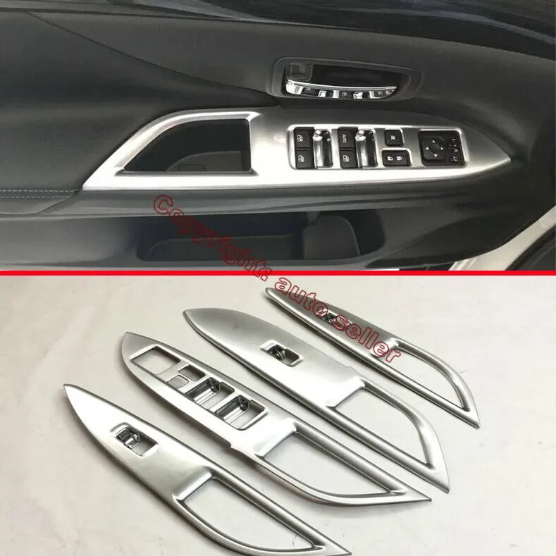 ABS Pearl Chrome Interior Door buttons panel Cover Trim For Mitsubishi Outlander 2016 2017 Car Accessories Stickers