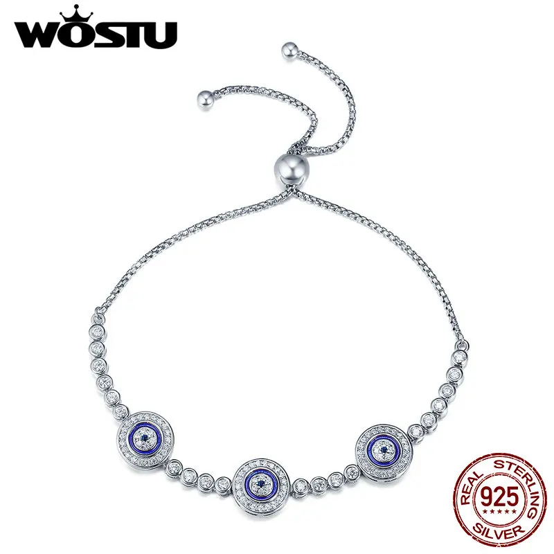 WOSTU Top Sale Brand Luxury 100% 925 Sterling Silver Samsara Eye Bracelet For Women Men Fine Jewelry Gift CQB002