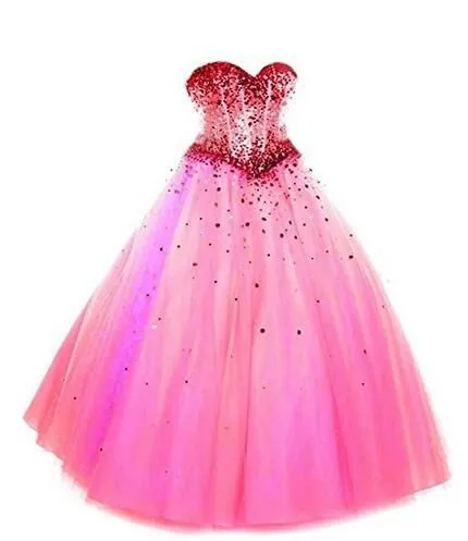 ANGELSBRIDEP Phát Ra Tia Lửa Pha Lê Quinceañera Dresses Vestidos De 15 Anos Sexy Sweetheart Full-Length Debutante Gowns Cộng Với Kích Thước