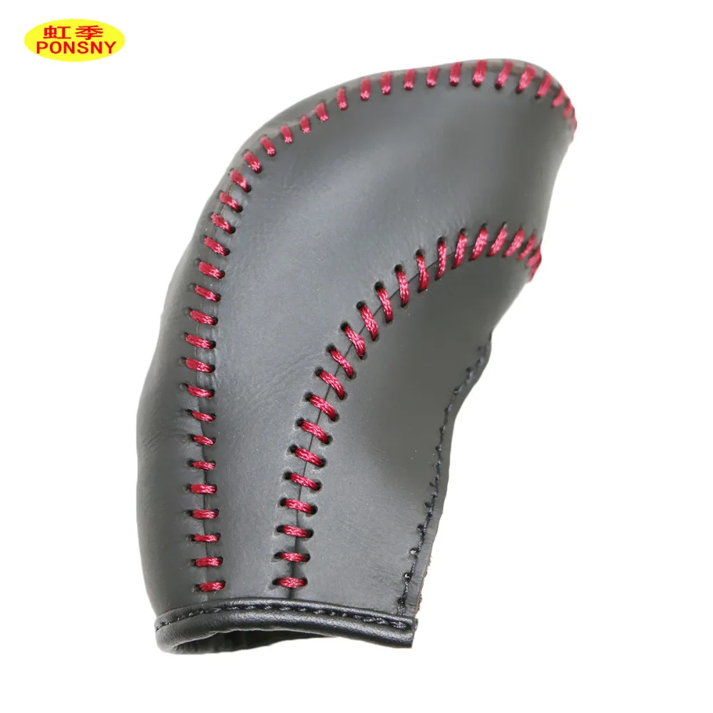 PONSNY Auto Gear/Stuurwiel Lederen Cvoers Case voor HYUNDAI nieuwe SantaFe 2006-2012 Auto Hand-gestikt Cover