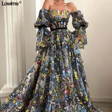 Printed Long Sleeve Prom Dress 2019 #3