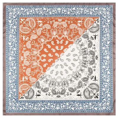 60x60cm Retro Paisley Square Scarf Women Bandana Head Scarf Half color Female Motorcycle Headwear Outdoor Riding Collar