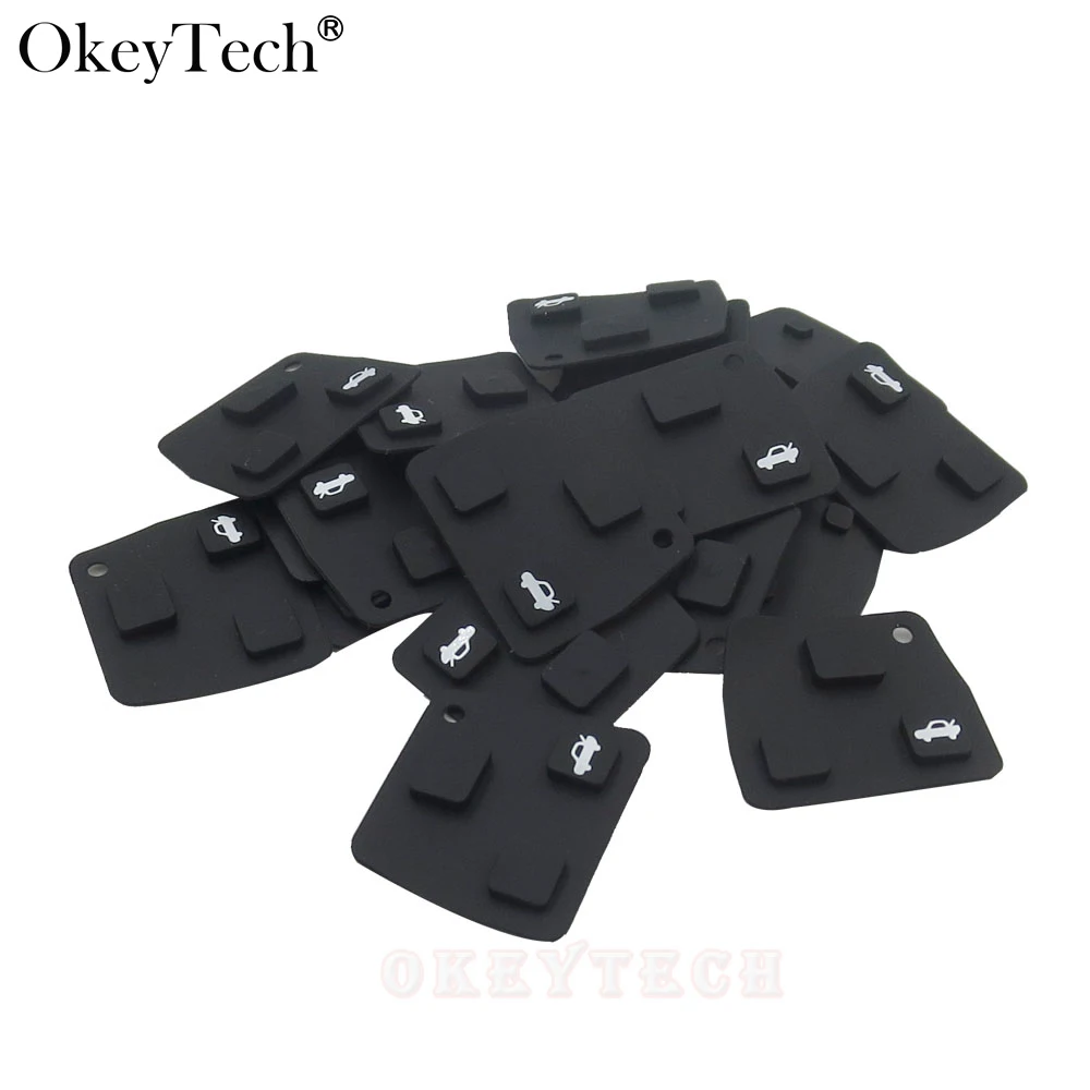 

Okeytech 100pcs/lot 3 Button Replacement Remote Key Fob Repair Kit Switch Rubber Pad For Toyota RAV4 Corolla Camry Prado Black