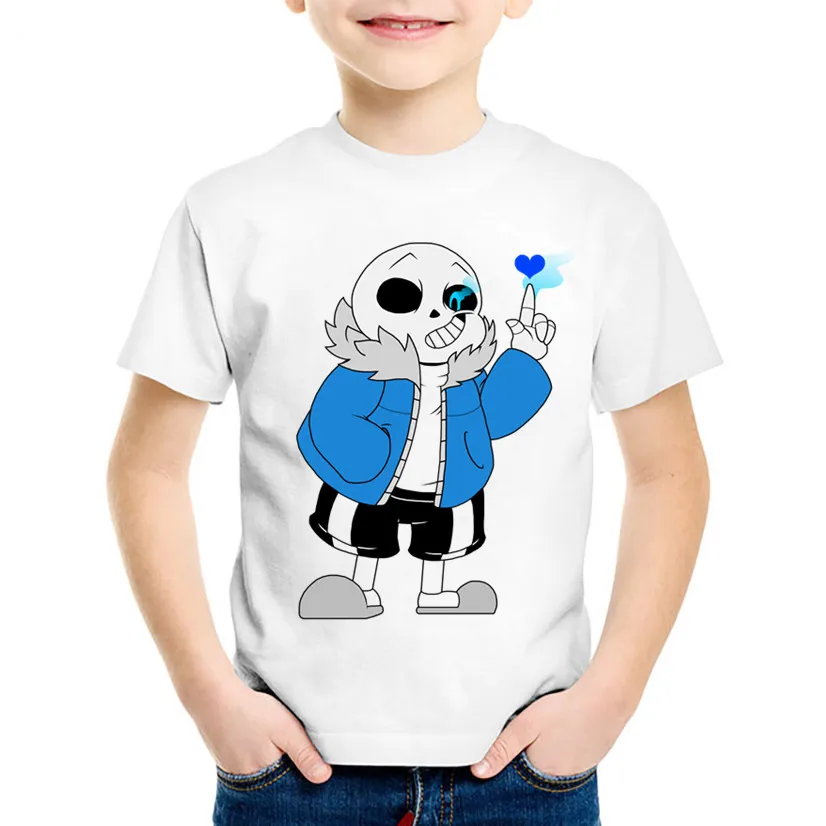 Cartoon Print Skull Brother Undertale Children Funny T-shirts Kids Summer Tees Boys/Girls Casual Great Tops Baby Clothing,HKP728