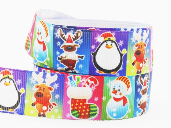 30 yards Christmas Snowman,7/8 inch Grosgrain Printed ribbon,Hair bow DIY handmade 22mm Blue ribbons X-1734 Free shipping