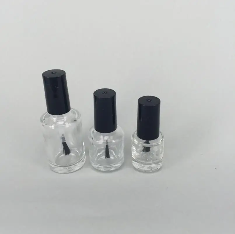 200PCS 10ml 15ML empty nail polish bottle bottles with white black lid,Small Glass Nail Polish Bottle