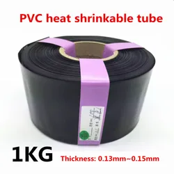 1KG PVC termoretraibile tubo batteria fondina film termoretraibile isolamento nero tubo termoretraibile 18650 involucro della batteria