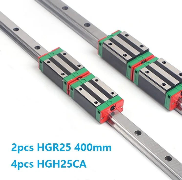 

China Made 2pcs Linear Guide Rail HGR25 -L 400MM + 4pcs HGH25CA Or HGW25CC Linear Sliding Block Carriage CNC Router Parts