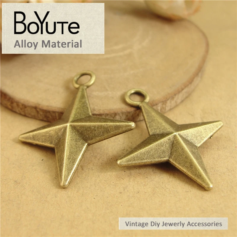 BoYuTe (40 Pieces/Lot) 28*36MM Star Pendant Charms Antique Brozne Plated Zinc Alloy Diy Pendants for Jewelry Accessories Parts