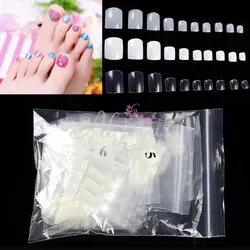 500pcs Natural/White/Clear Acrylic Toe False Nails Tips Round Nail Art Full Cover Foot Fake Nails Decoration Manicure Tools