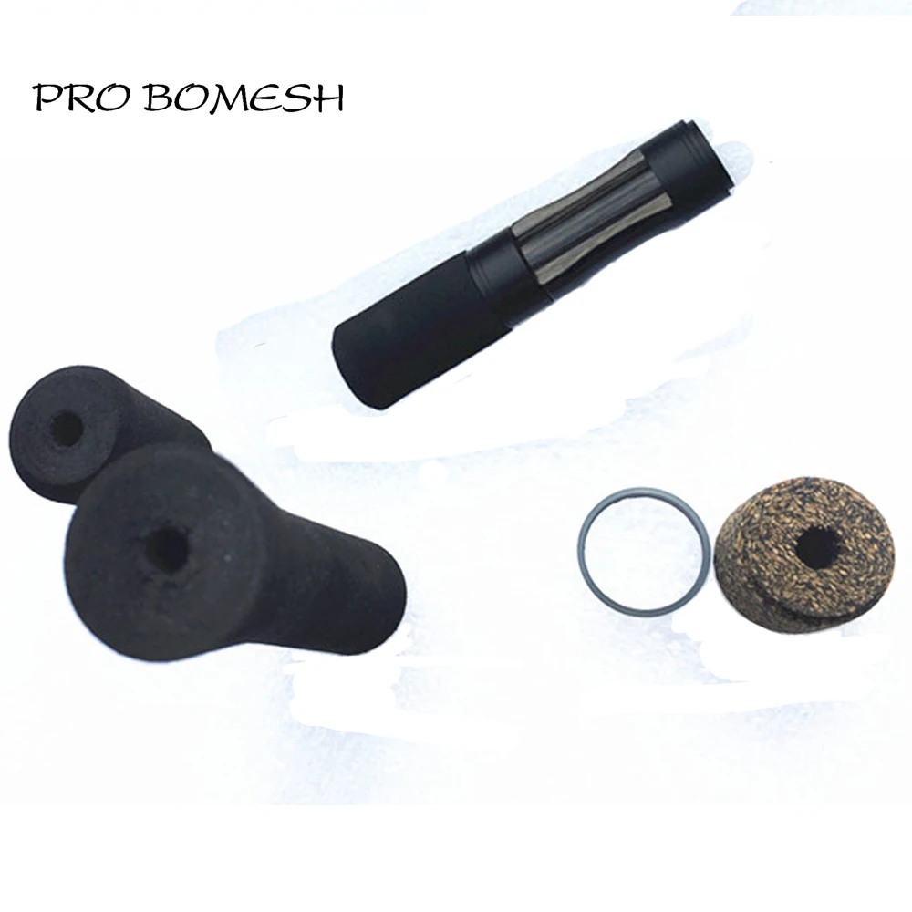 Pro Bomesh 1 Set 56g 65g 24cm 49cm Wood Reel Seat Spinning Rod Handle Kit EVA Rubber Cork Handle Kit DIY Rod Building Components