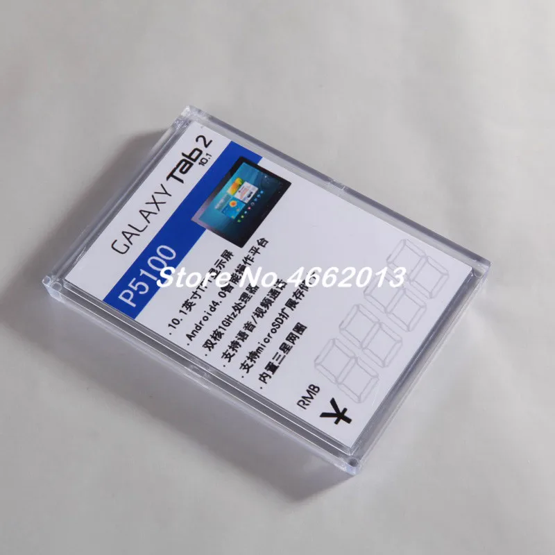 

100pcs Wholesale nonmagnetic clear acrylic price tag holder for Samsung shop