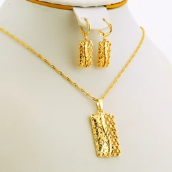 JHplated Nigerian Jewelry Sets Ethiopian Jewelry with Pendant/Earring for Women's Wedding Gift