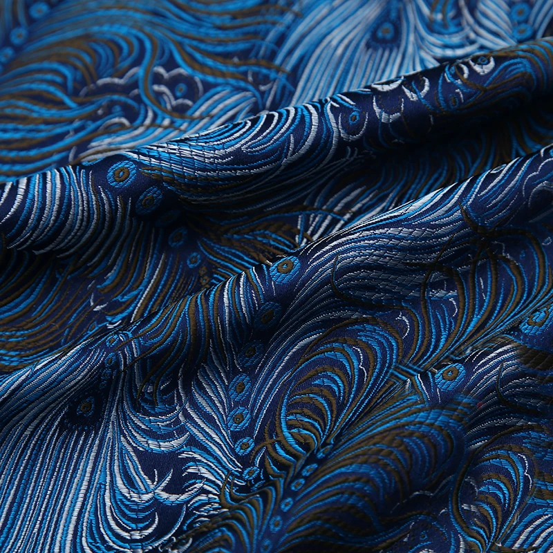 Peacock style Metallic Jacquard Brocade Fabric,3D jacquard fabric, yarn dyed fabric for Womens Coat Dress Skirt By meter