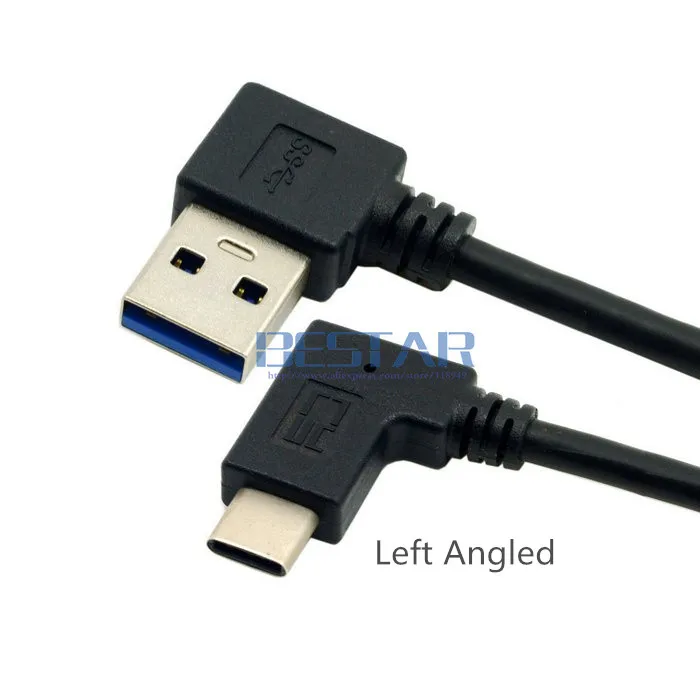 1FT Angle TYPE-C Reversible USB 3.1 USB-C Angled to 90 Degree Left Right Up Down Angled USB 3.0 type A Male Data Cable 30CM