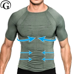 Gynecomastia remeras moldeadoras de cuerpo para hombre, Corset de pecho, ropa interior de elevación delgada, camiseta, cerveza, vientre, ropa interior, recortador de abdomen, Prayger