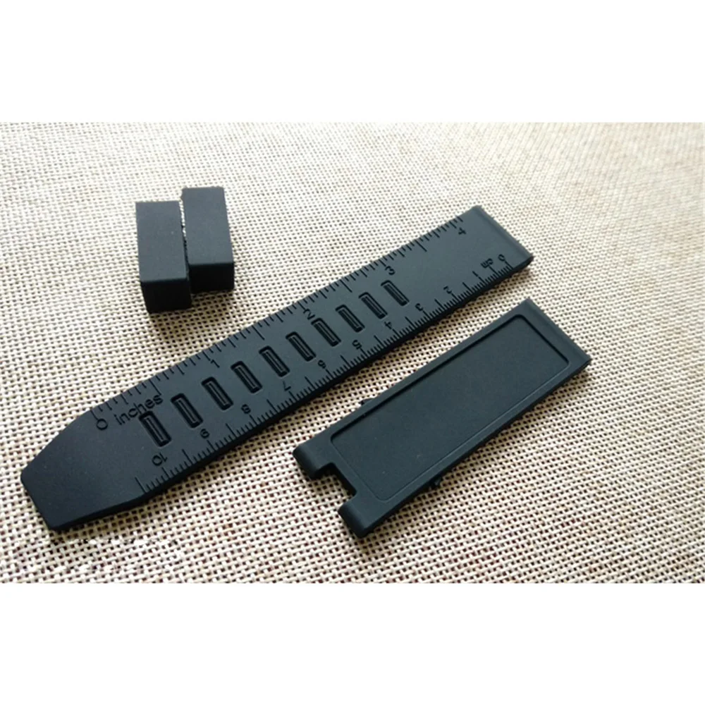 Tali jam tangan untuk Luminox Rubber 23mm, tali silikon pria hitam 