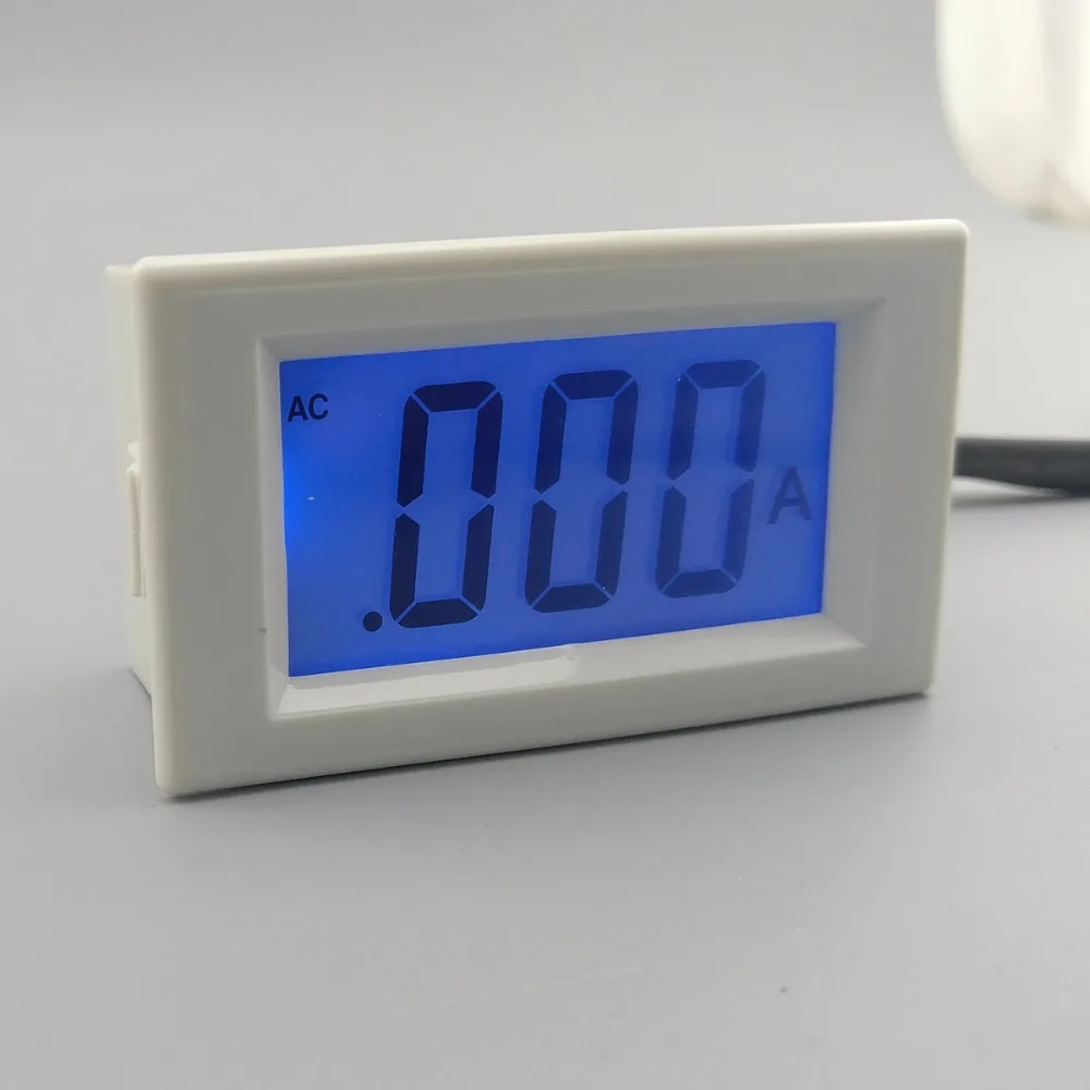 LCD display white and black ampere meter  Ammeter  range AC 0-1.999A  Panel Monitor blue backlight 220V Inpute