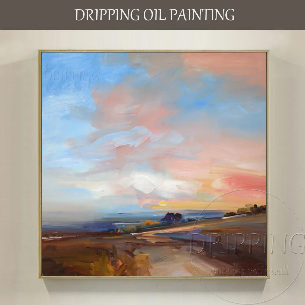 

Artist Hand-painted High Quality Abstract Landscape Oil Painting on Canvas Colorful Sky Landscape Oil Painting for Living Room