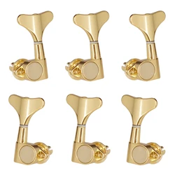 Pack of 6 3L3R Alloy Electric Bass Machine Heads Tuners Replacement Tuning Pegs Closed Tuning Keys 2.2 x 1.09inch