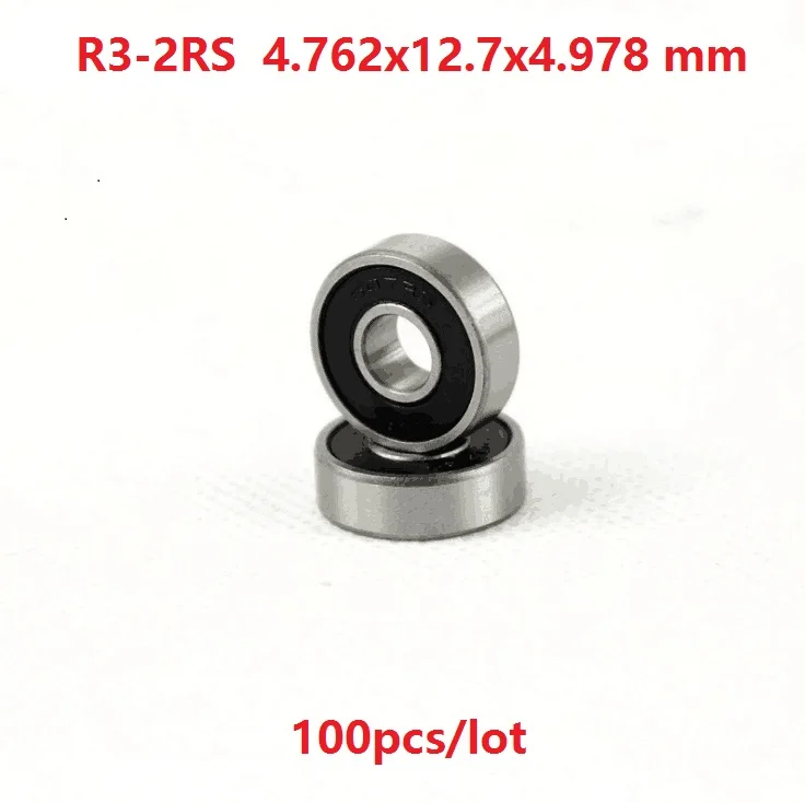 

100pcs/lot R3-2RS R3RS R3 2RS RS 3/16" x 1/2" x 0.196" inch sealed bearing Deep Groove Ball bearing Miniature 4.762x12.7x4.978