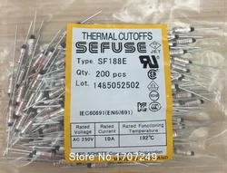 Free Shipping 5PCS/lot NEW SF188E SEFUSE Cutoffs Thermal Fuse 192C  192 Degree 10A 250V Metal fuse SF188E